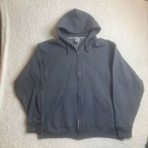 Y2K‎ Russell athletic men's grey full zip hoodie boxy skater xl